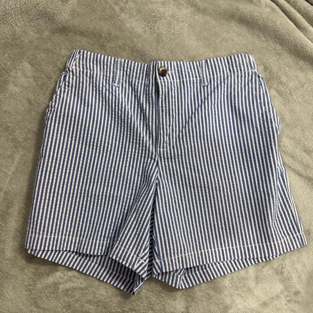 Old Navy Women's Navy and White Striped OG Chino Shorts